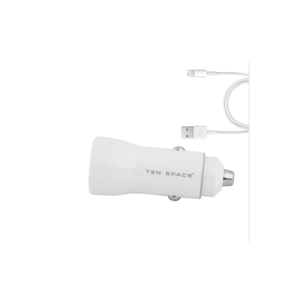 CHARGEUR DE VOITURE FAST CHARGE USB A +CABLE LIGHTNING / 38W