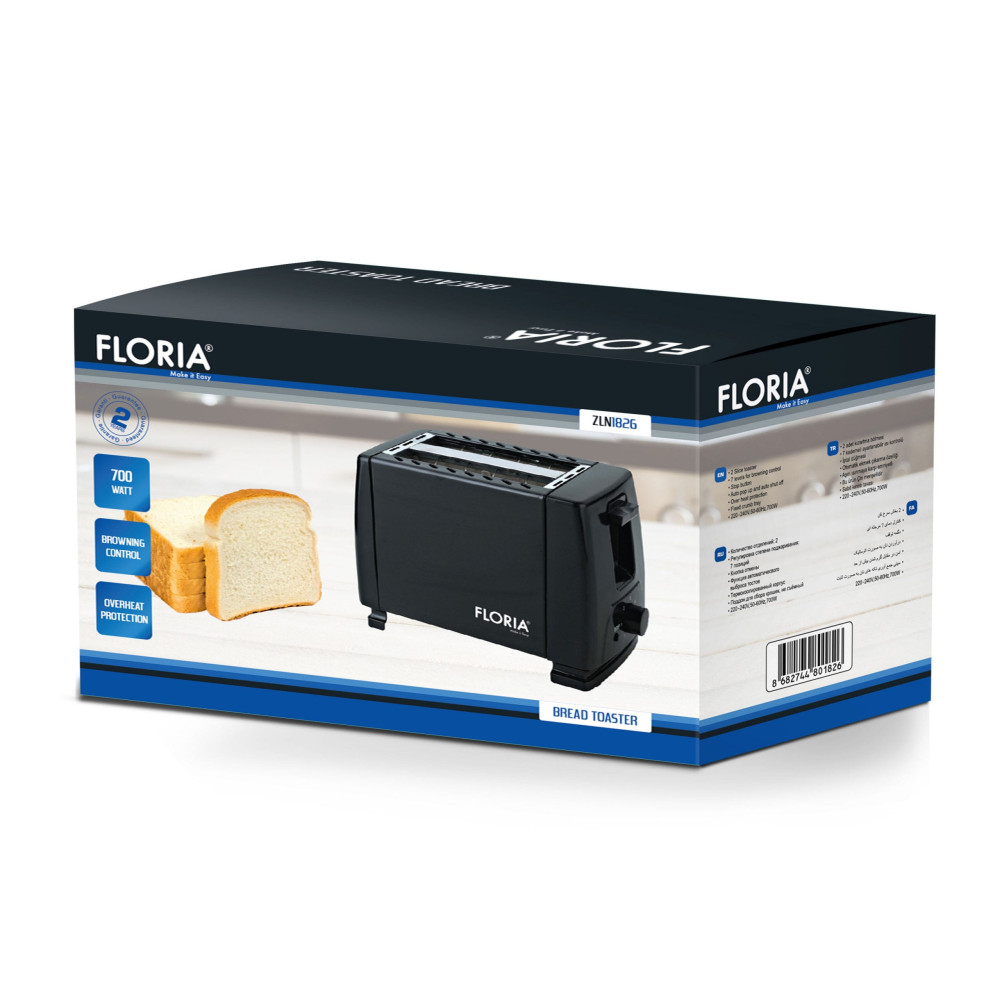 Grille-pain Floria ZLN1826 700 W / Noir