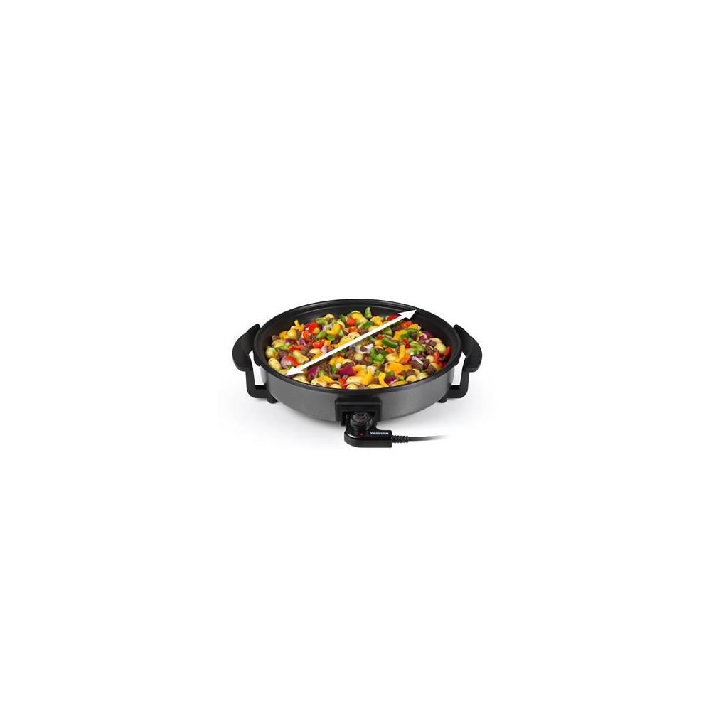 POELE ÉLECTRIQUE TRISTAR PZ-2964 / AVEC COUVERCLE 40 CM / 1500W / NOIR
