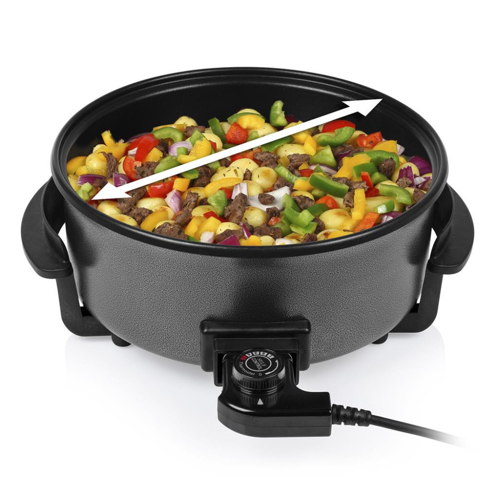 POÊLE ÉLECTRIQUE XL TRISTAR PZ-9135 / 2 compartiments / COUVERCLE 30 CM / 1500W / NOIR
