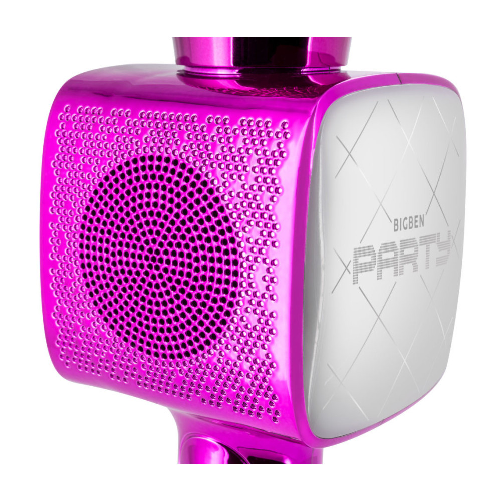 MICROPHONE BLUETOOTH 2 EN 1 KARAOKÉ  ET ENCEINTE PARTY AVEC EFFETS LUMINEUX BIGBEN / 15W / ROSE