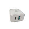 Chargeur Ports USB + Type C 20W Avec Cable Type C / Blanc