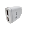 Chargeur Ports USB + Type C 2.4A Avec Cable Micro USB / Blanc