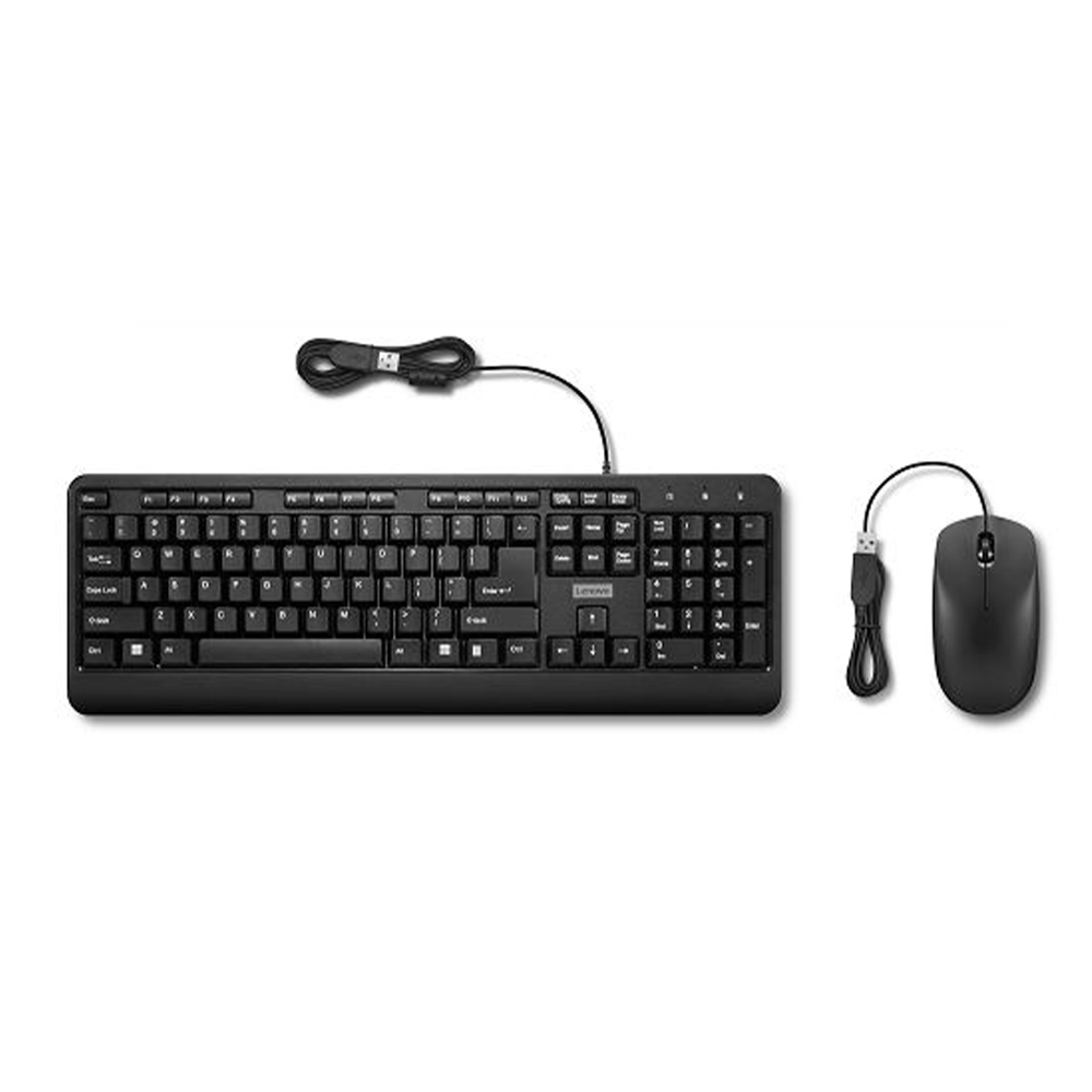 ENSEMBLE CLAVIER Et SOURIS FILAIRE LENOVO 160 Wired Combo USB - NOIR