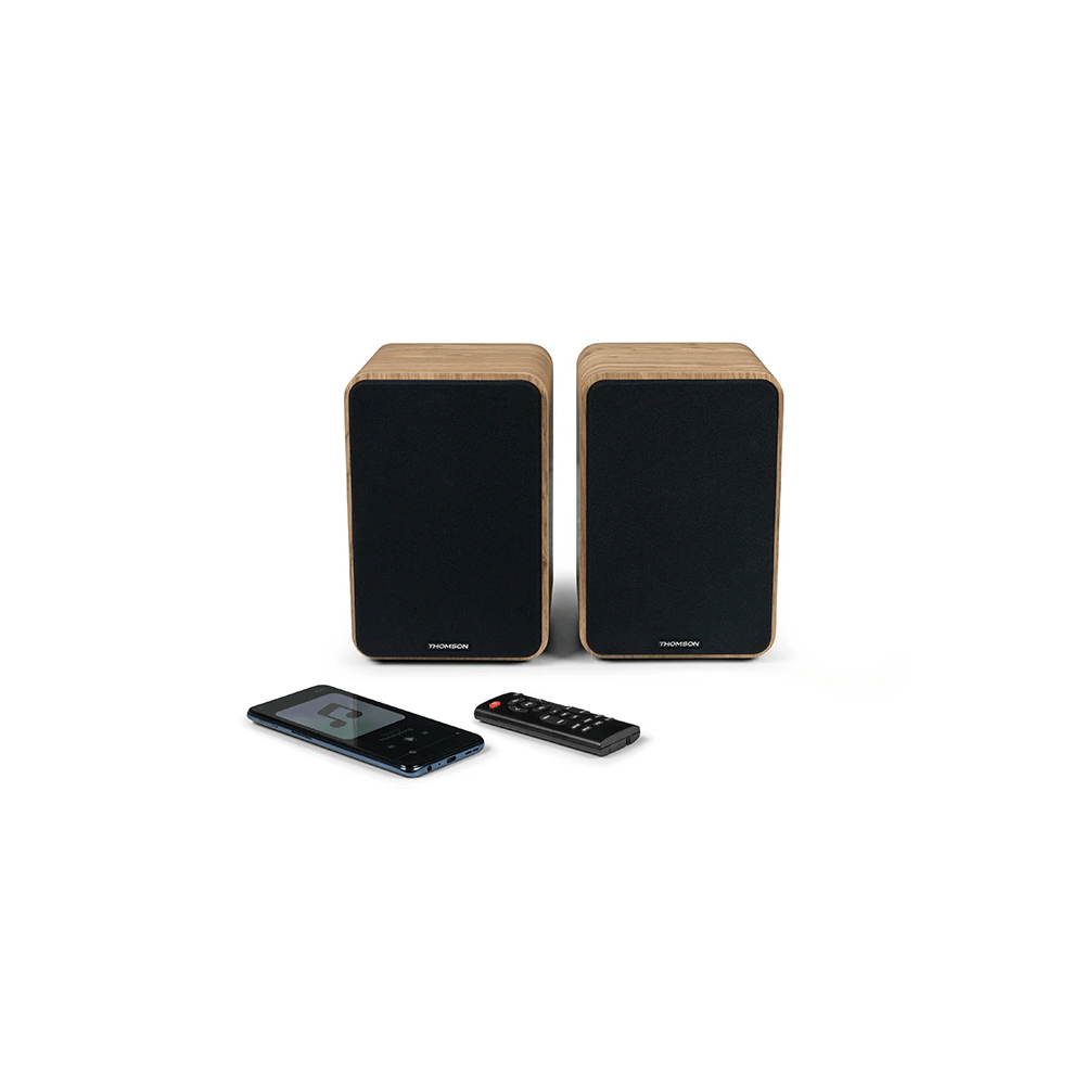 SET 2 ENCEINTES BOIS CLAIR THOMSON 100 Watts
