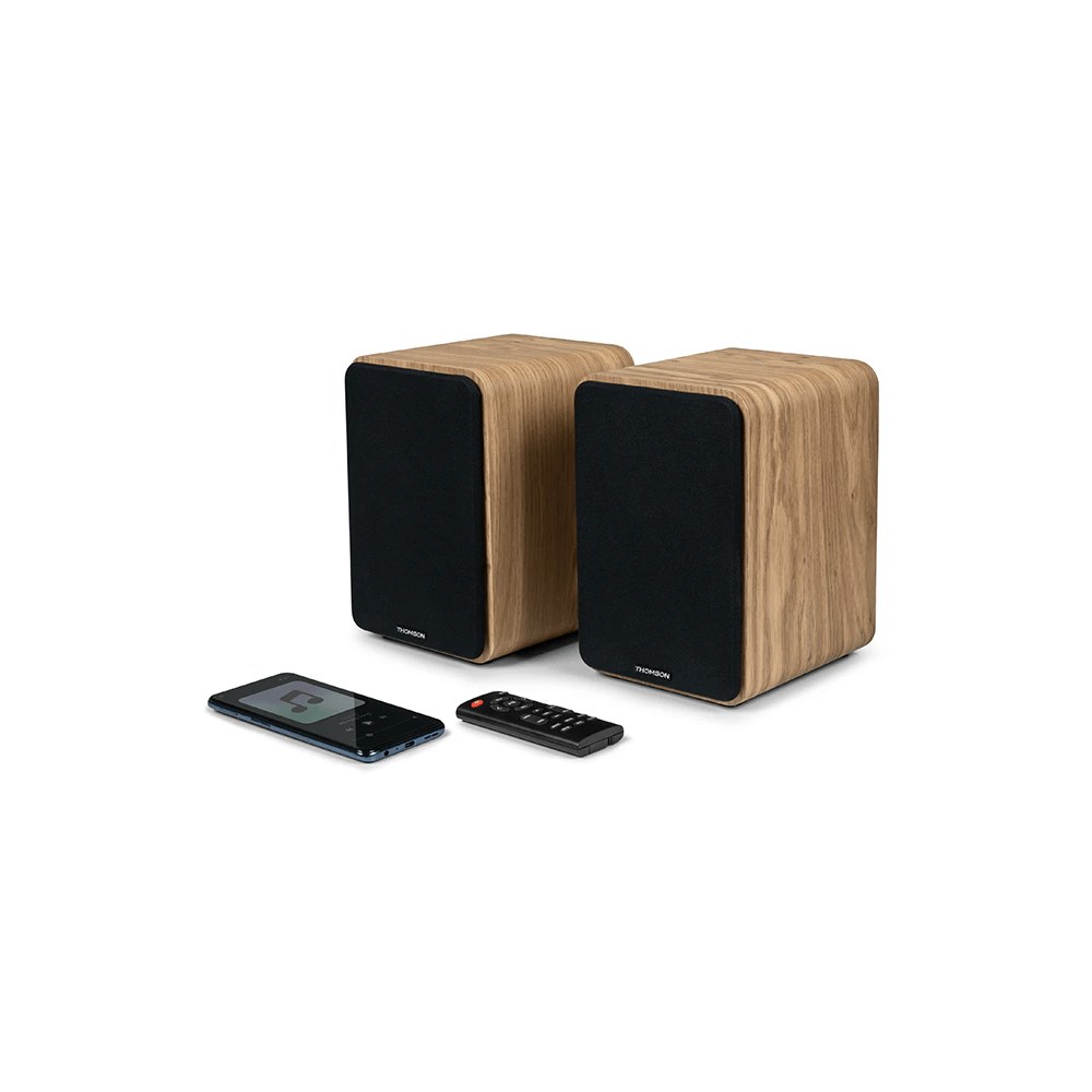 SET 2 ENCEINTES BOIS CLAIR THOMSON 100 Watts