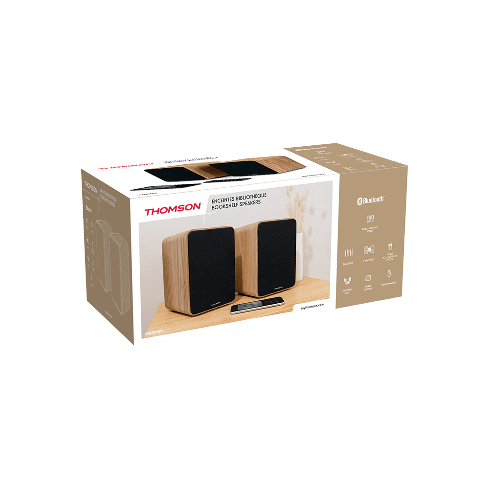 SET 2 ENCEINTES BOIS CLAIR THOMSON 100 Watts