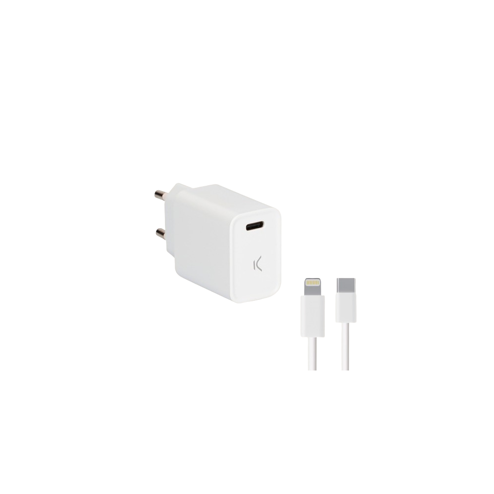 Chargeur Mural KSIX Pour iPhone Type-C / 20W / Blanc