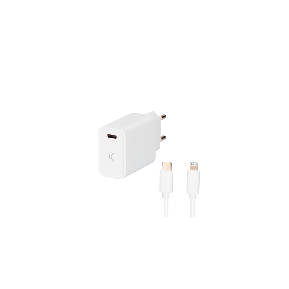 Chargeur Mural KSIX Pour iPhone Type-C / 20W / Blanc