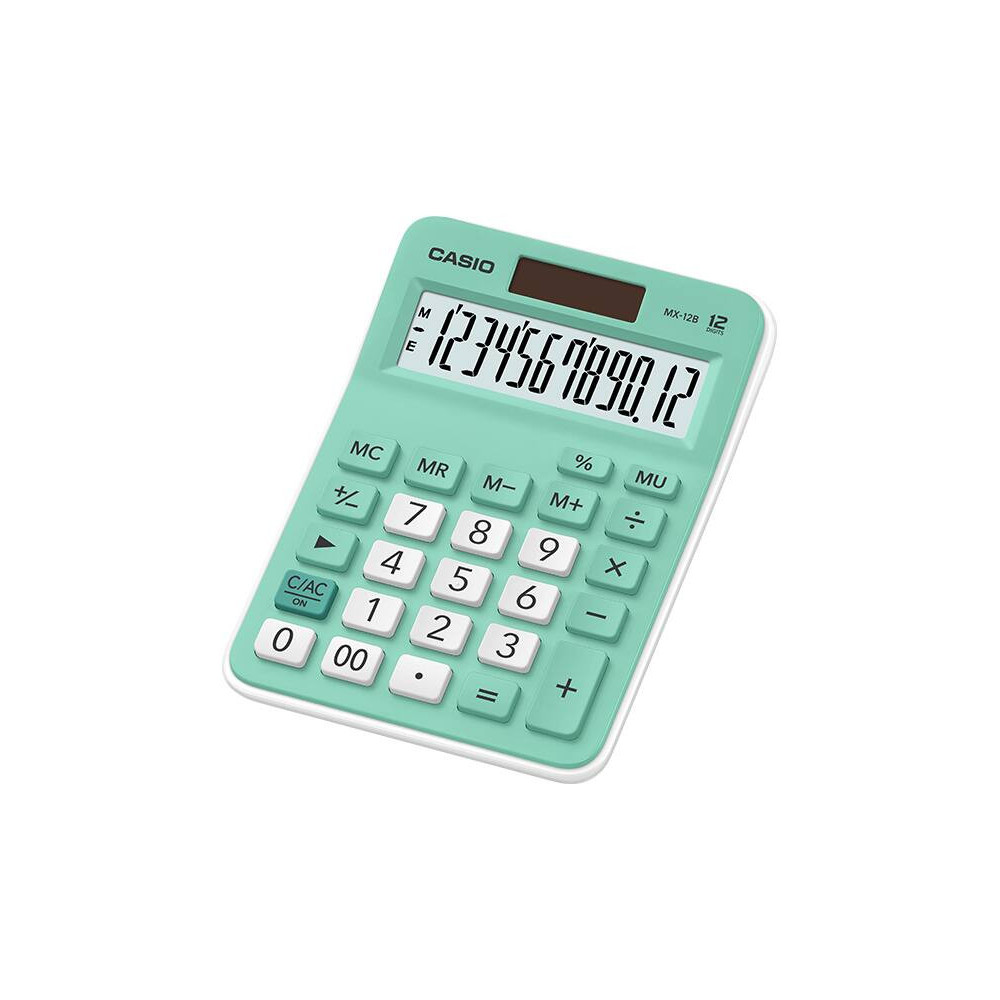 CALCULATRICE CASIO MX-12B / Pile et Solaire / 12 CHIFFRES / VERTE
