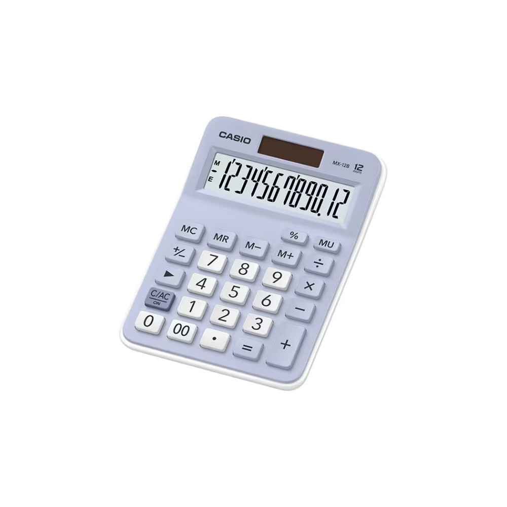 CALCULATRICE CASIO MX-12B / Pile et Solaire / 12 CHIFFRES / BLEU CLAIR