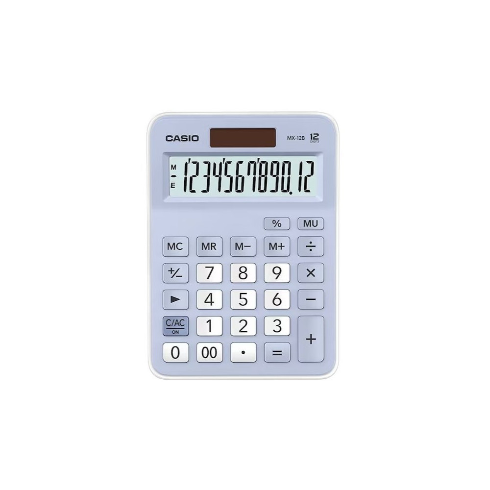 CALCULATRICE CASIO MX-12B / Pile et Solaire / 12 CHIFFRES / BLEU CLAIR