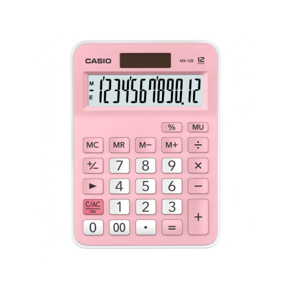 CALCULATRICE CASIO MX-12B / Pile et Solaire / 12 CHIFFRES / ROSE