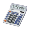 CALCULATRICE DE BUREAU CASIO DC-12M / 12 CHIFFRES / PILLE OU SOLAIRE / Gris