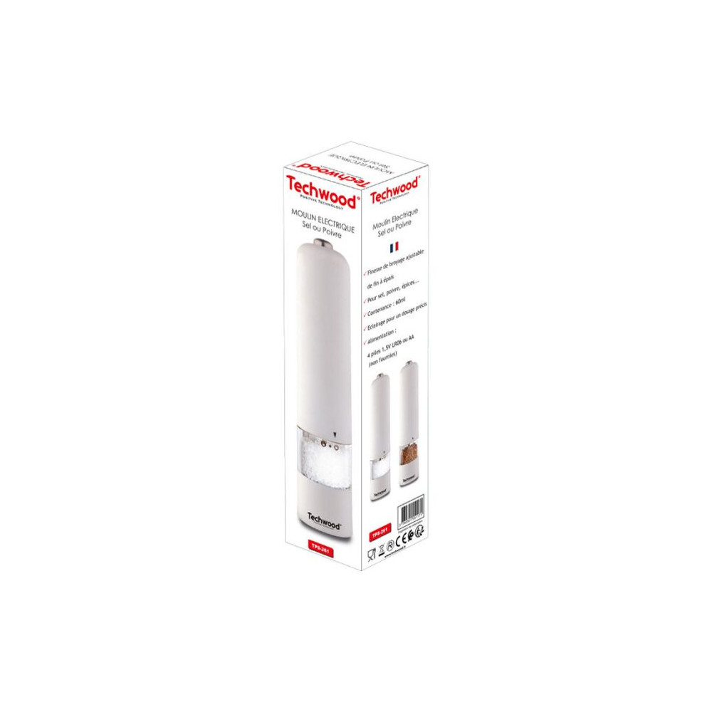 MOULINS SEL ET POIVRE ÉLECTRIQUE TECHWOOD TPS-261 / BLANC
