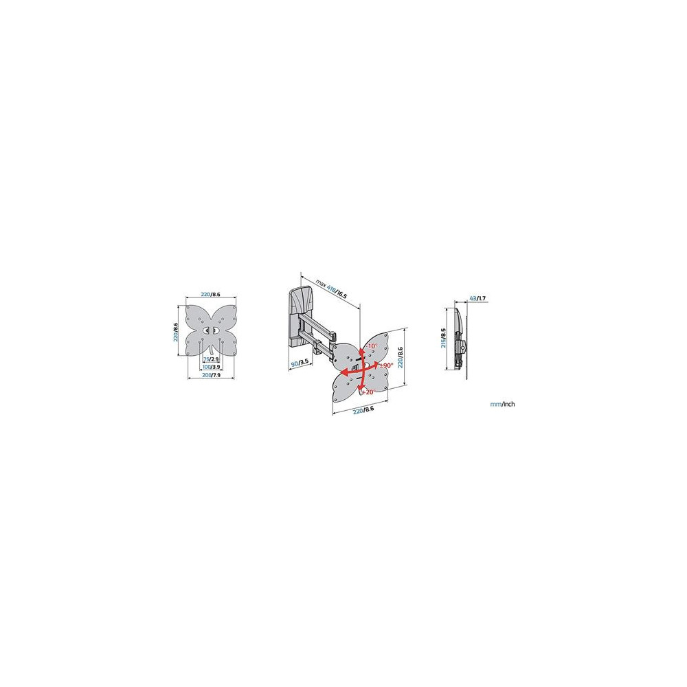 SUPPORT MURAL MELICONI POUR TV 26"-40" / 200SDR