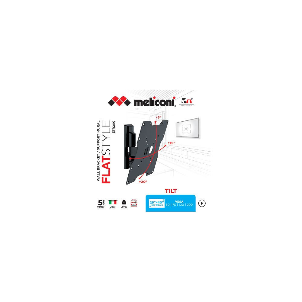 SUPPORT MURAL MELICONI POUR TV 26"-40" /  FTR200