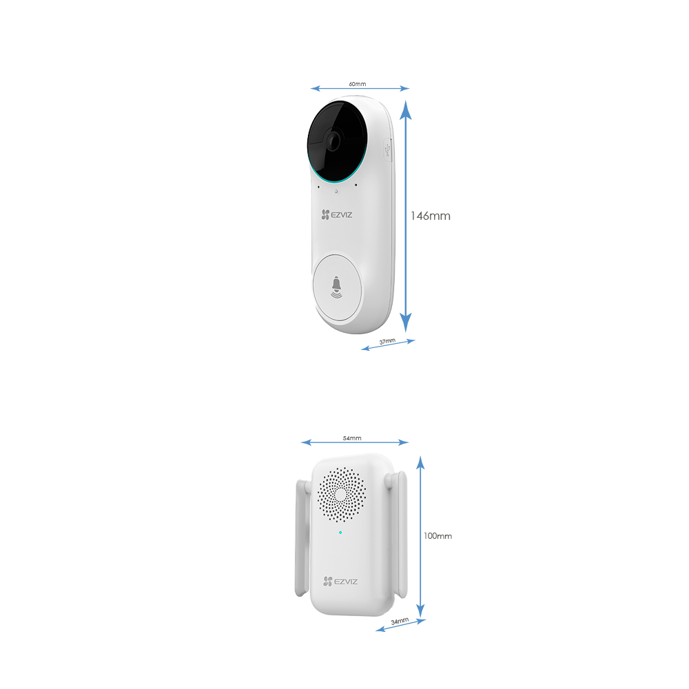 Sonnette vidéo EZVIZ sans fil avec carillon / Kit DB2C