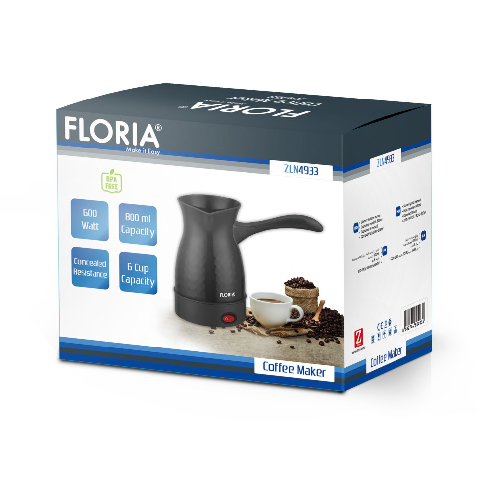 MACHINE À CAFÉ TURC FLORIA ZLN4933 / 800ML / 600 W / Noir