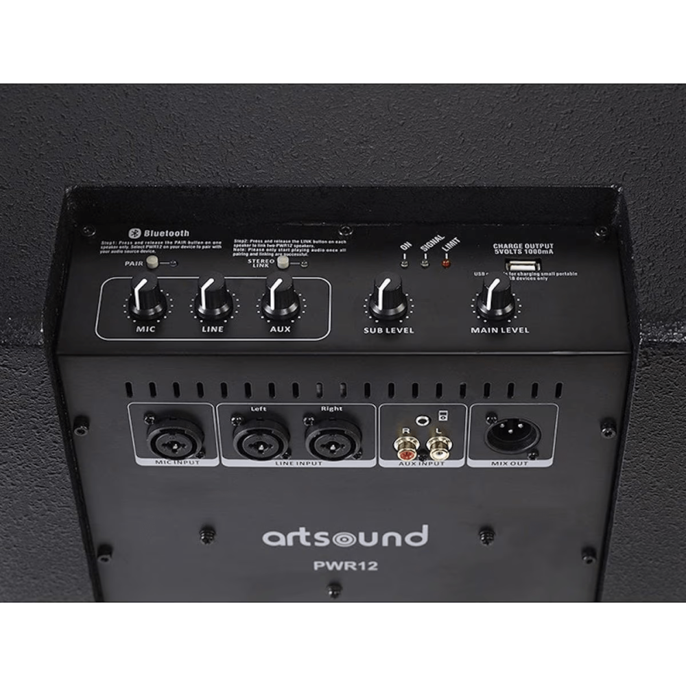 Haut parleur Enceinte Artsound 2 Voies / 1500w /  Noir