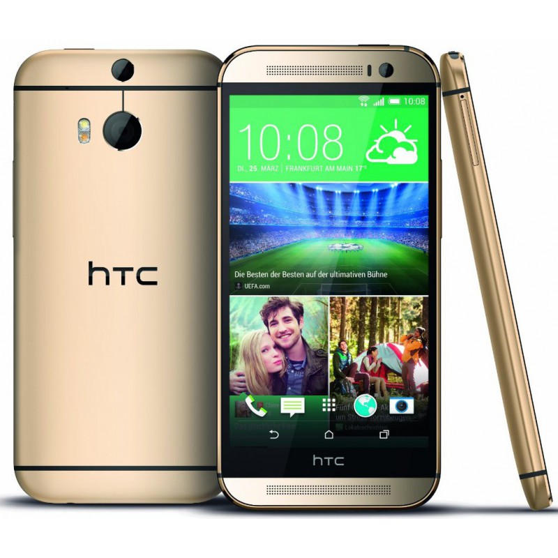 Téléphone Portable HTC One M8 / Gold + Dot View Flip Case