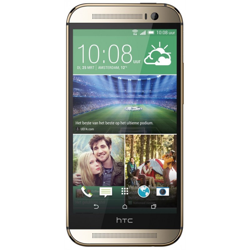 Téléphone Portable HTC One M8 / Gold + Dot View Flip Case