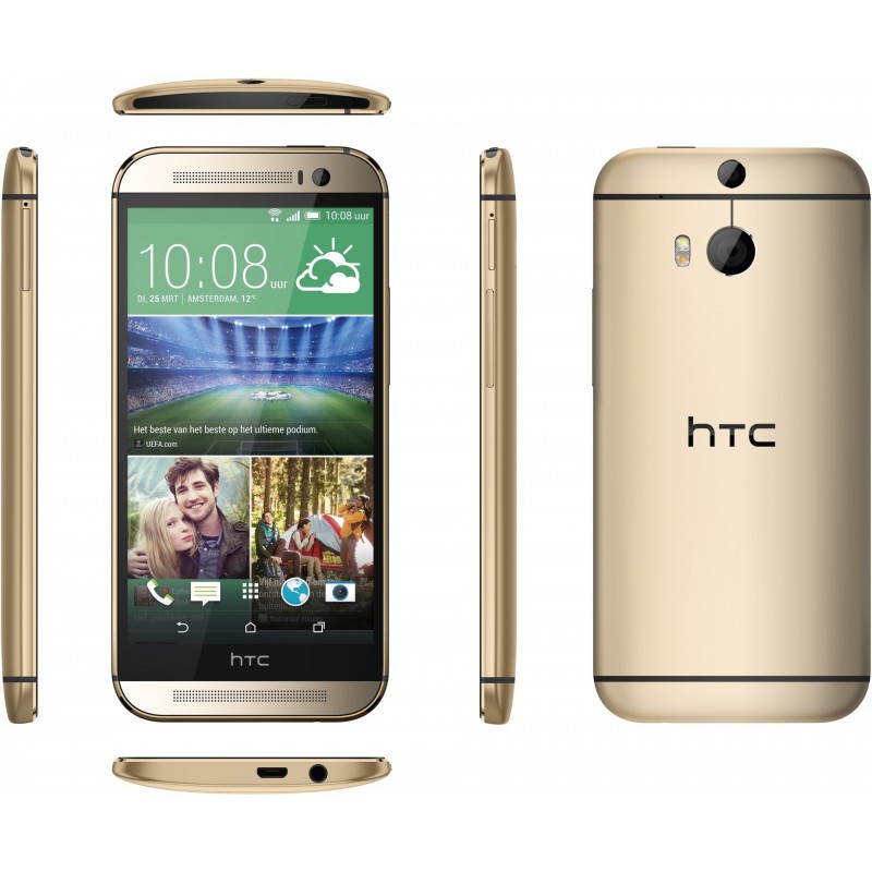 Téléphone Portable HTC One M8 / Gold + Dot View Flip Case
