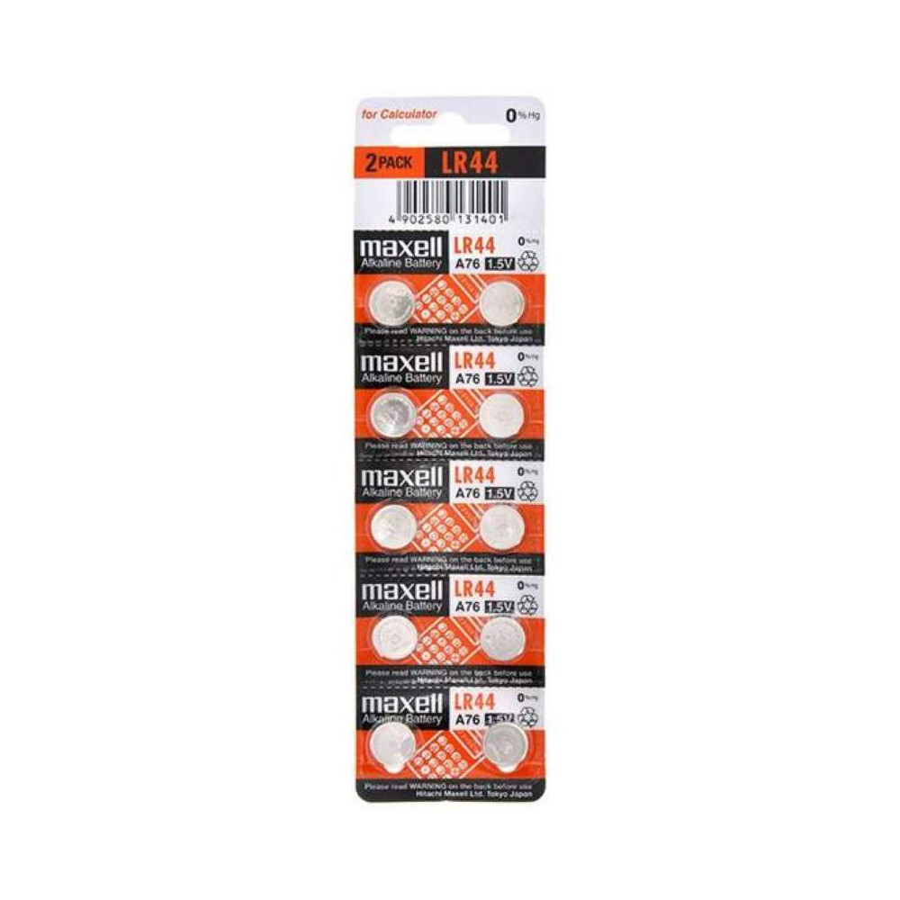 10 PILES MAXELL LR44 A76 BP10