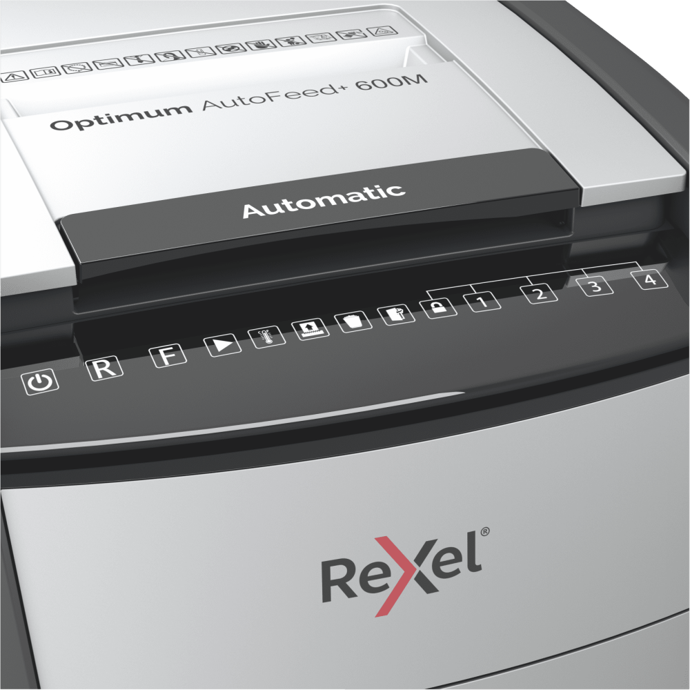 Destructeur De Documents Rexel Optimum AutoFeed+ 600M Coupe micro / Noir