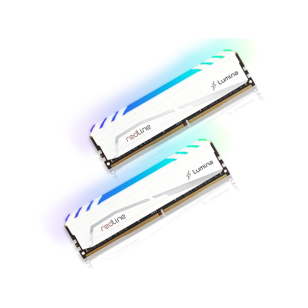 Barrette mémoire Mushkin Redline Lumina White DDR4 UDIMM RGB 16 Go (2x 8 Go) 3600 MHz