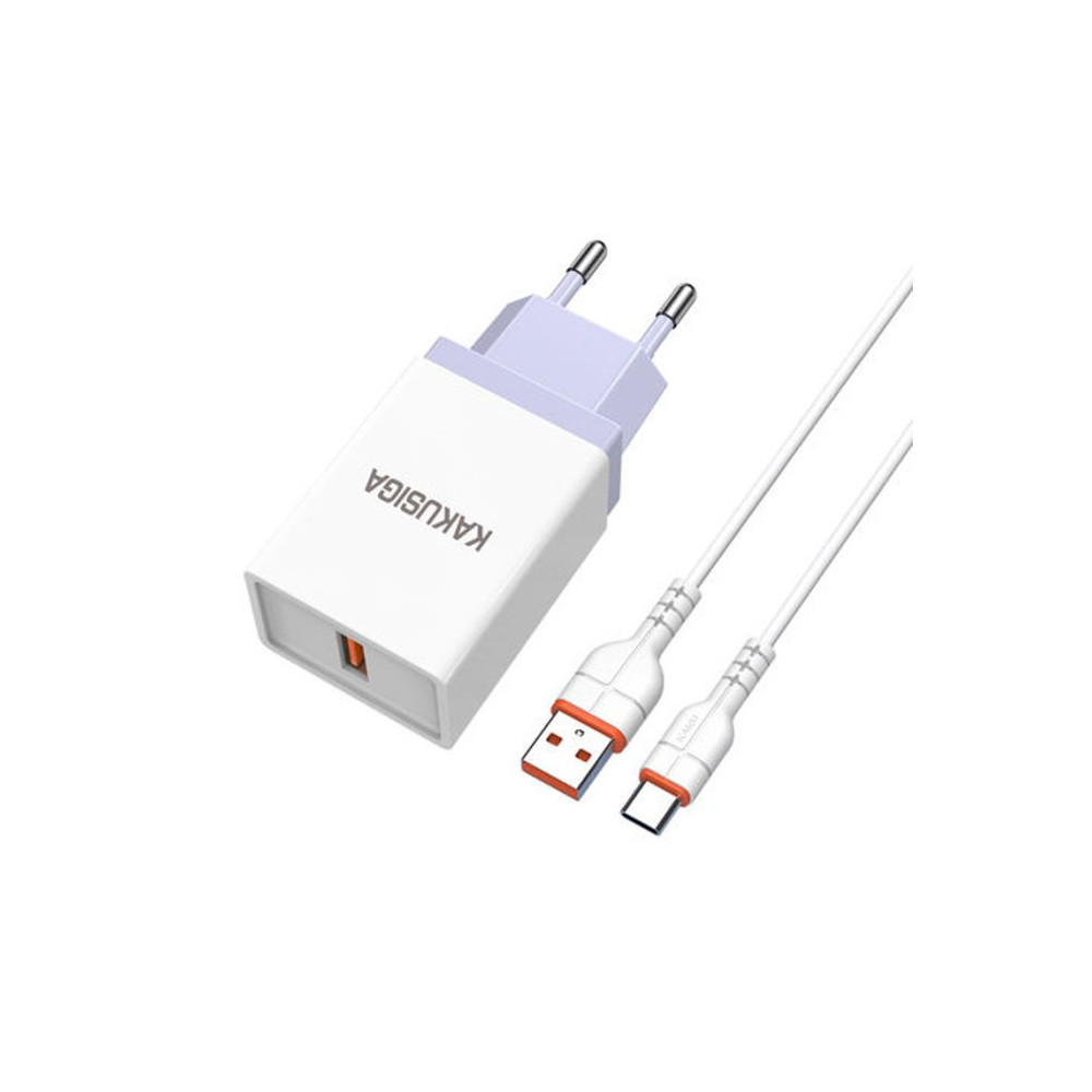 CHARGEUR KAKU TYPE-C 1 PORT FULLY COMPATIBLE QC3.0