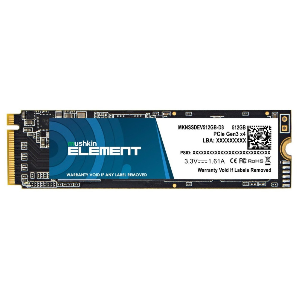 Disque Dur SSD interne M.2 (2280) PCIe Gen3 x4 Mushkin ELEMENT / 512 Go