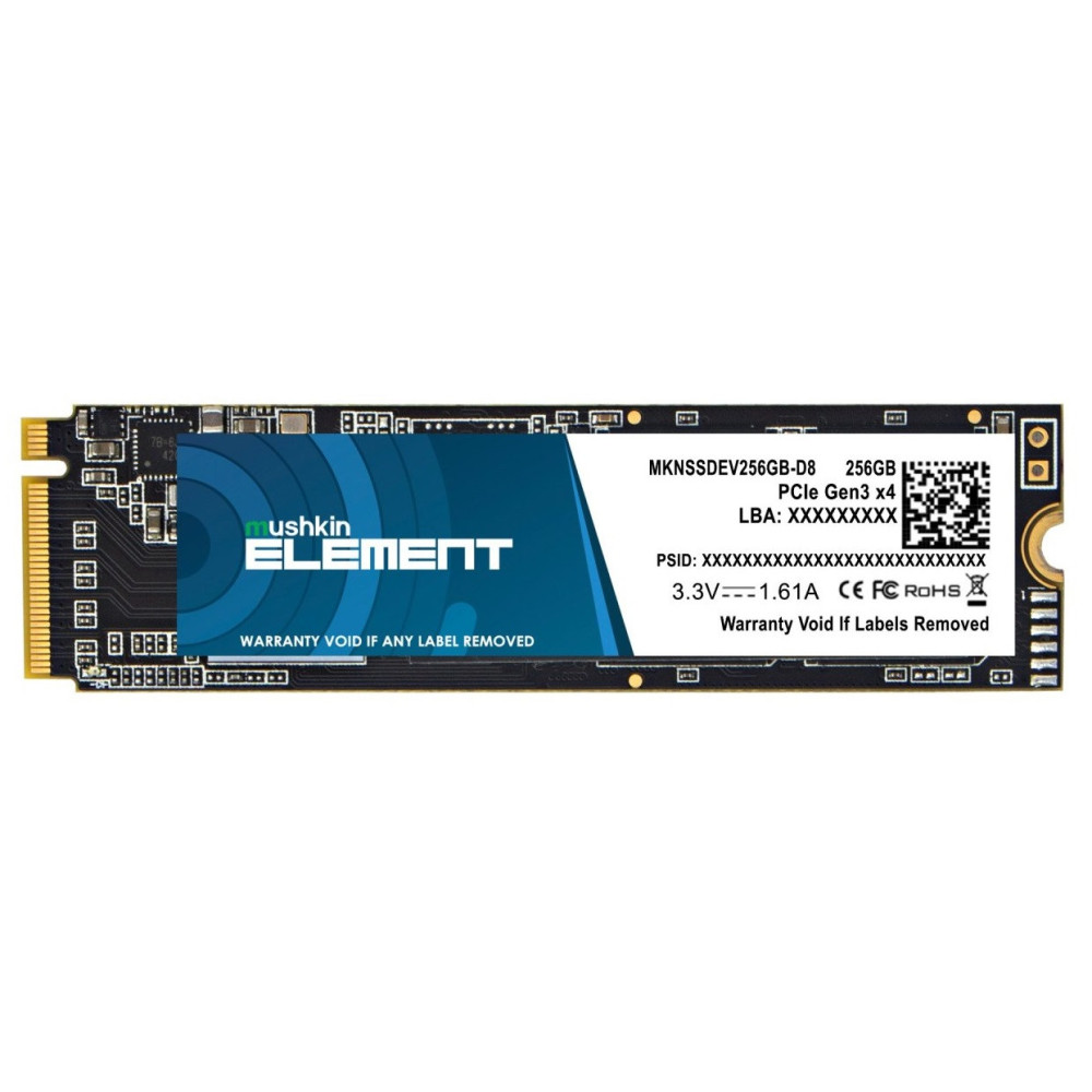 Disque Dur SSD interne M.2 (2280) PCIe Gen3 x4 Mushkin ELEMENT / 256 Go