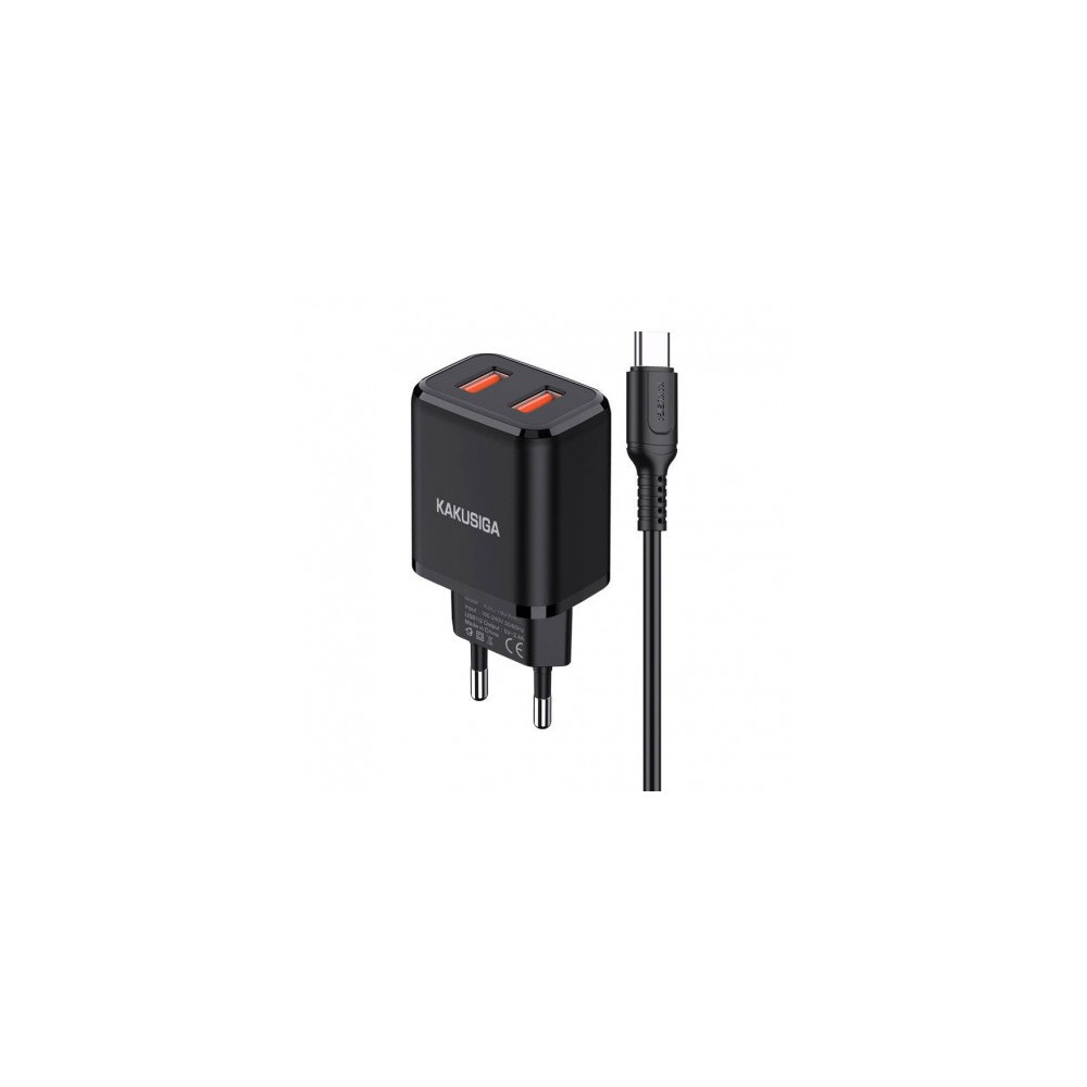 Chargeur KAKU avec Câble Type C / Smart Charge / Noir