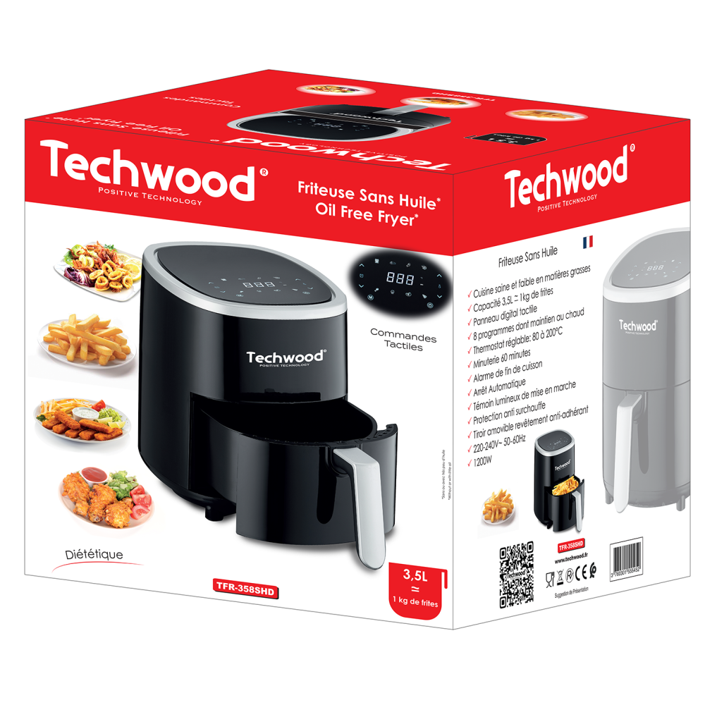 Friteuse sans huile 3.5L / 1200W Techwood TFR-358SHD