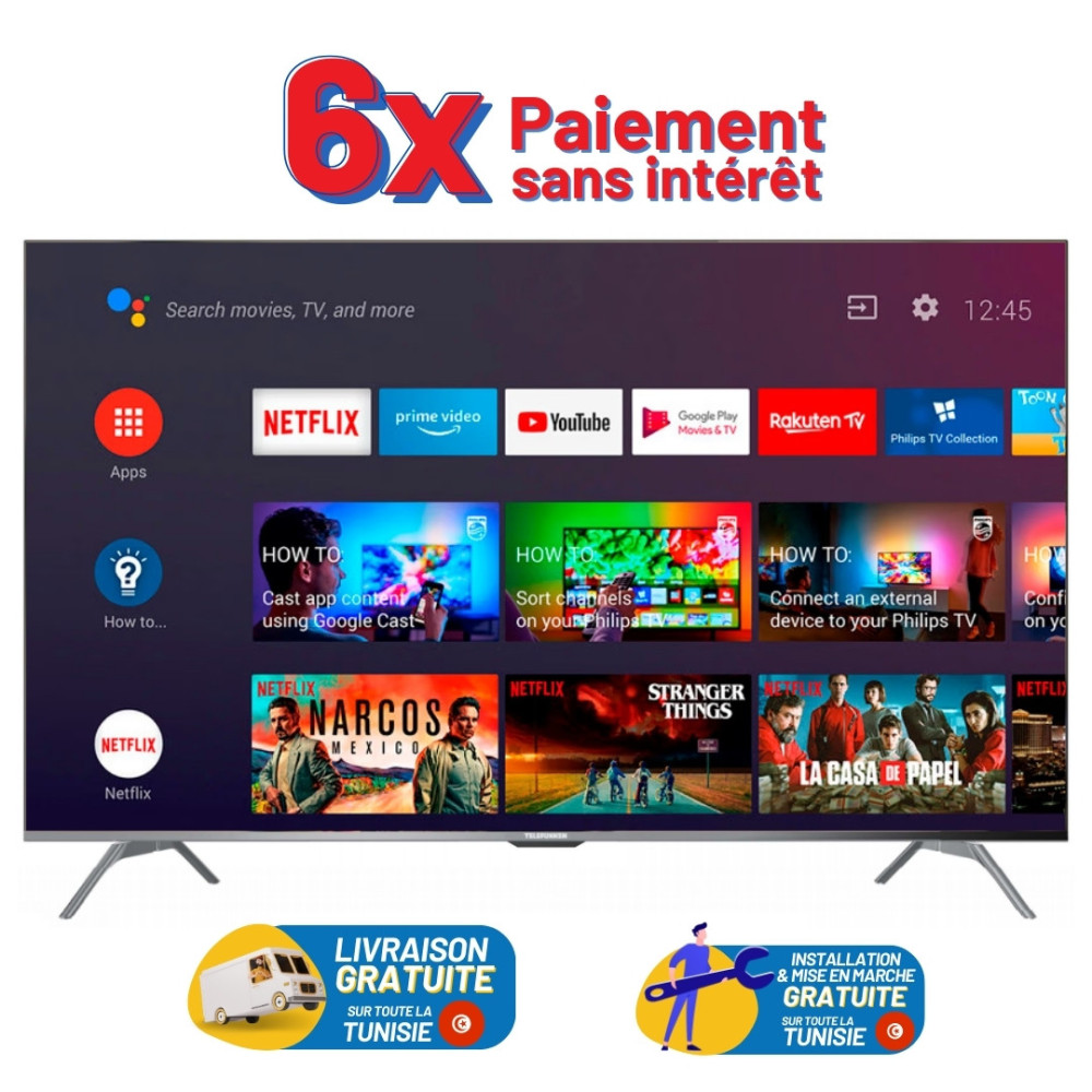 Téléviseur Telefunken 50" Q20A Tunisie - Tunisianet