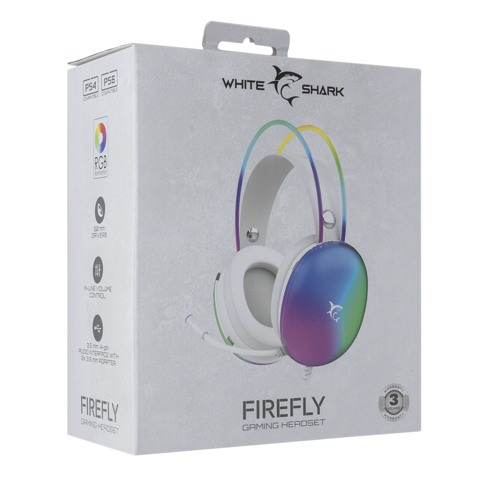 Casque Gaming Stéréo White Shark FIREFLY / White