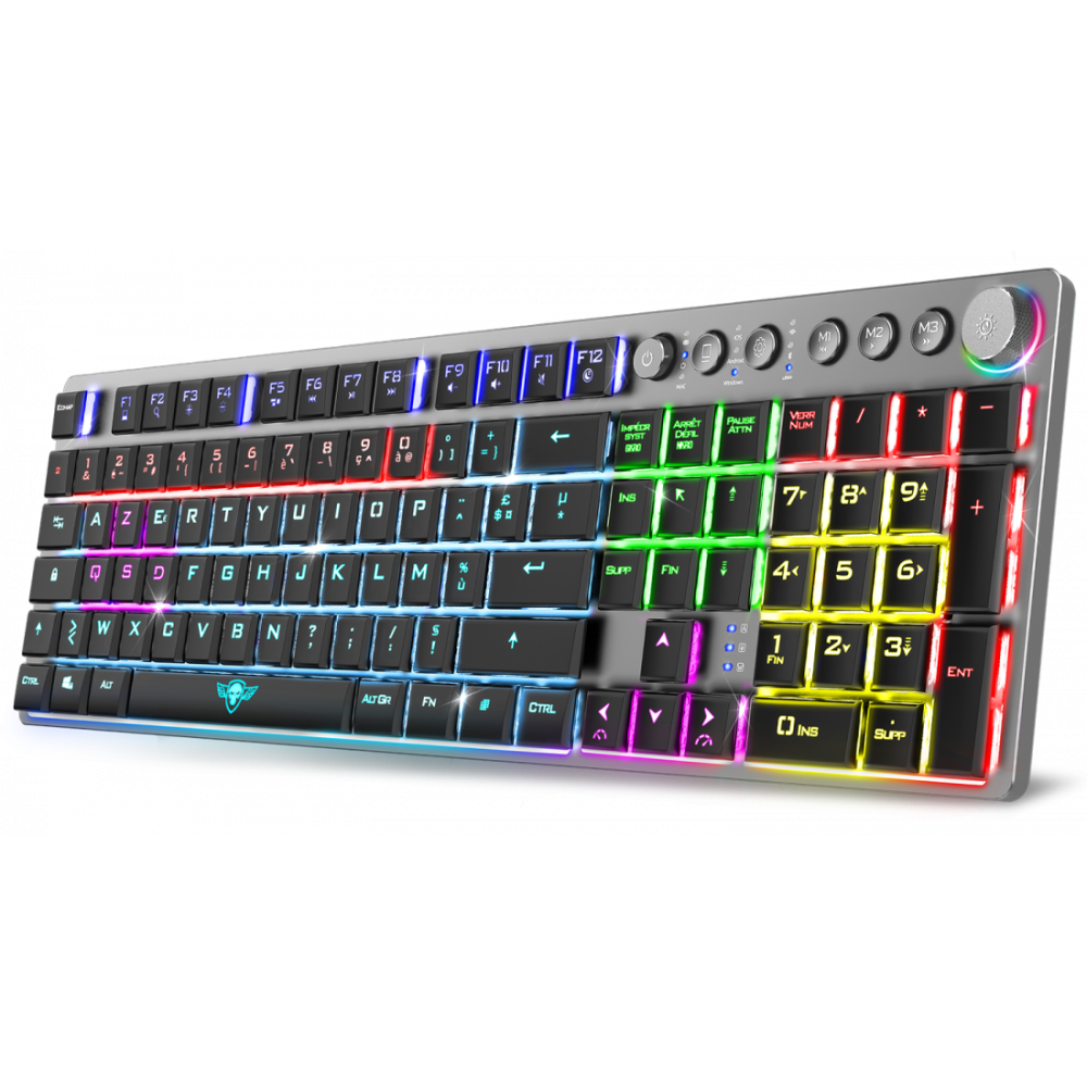 Clavier gaming mécanique Sans Fil RGB Spirit of Gamer XPERT-K1500 / RED SWITCHS / Noir