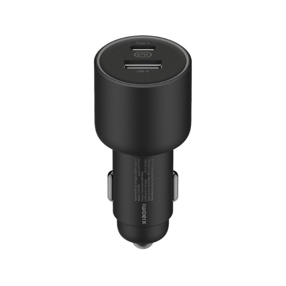 Chargeur Allume Cigare XIAOMI 67W 2 PORTS ( USB-C / USB-A ) / Noir