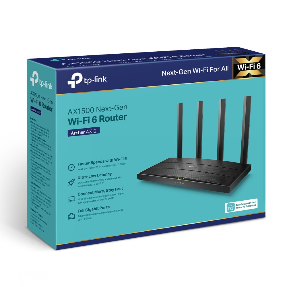 Routeur Point d'accès WiFi 6 AX1500 TP-Link Archer AX12