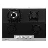 Plaque de cuisson Auxstar 4 Feux Vitre 400V / Noir Fonte