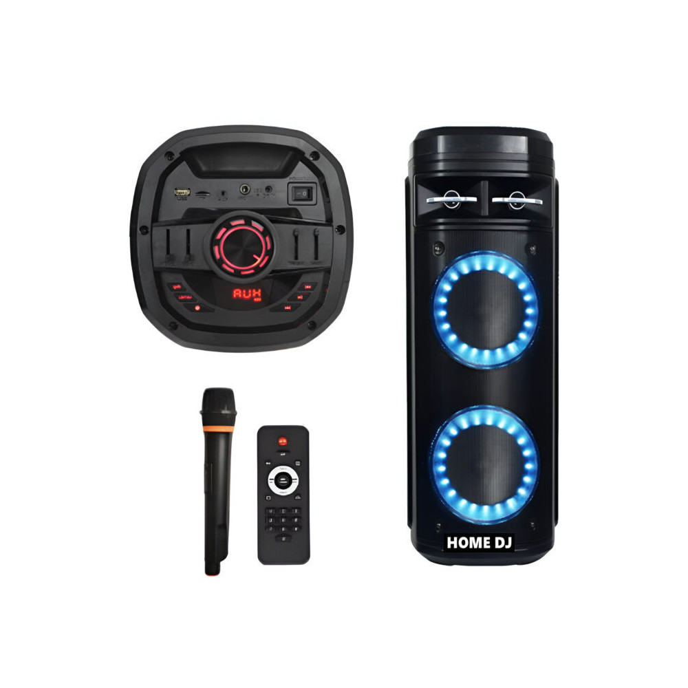 Haut Parleur HOME DJ MODEL FUN-30W + Microphone Sans Fil + Télécommande