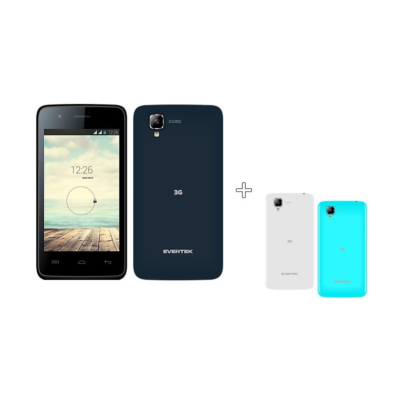 Téléphone Portable Evertek EverGlow D40 / 3G / Double SIM + Puce DATA Ooredoo avec 1 mois (1 Go) d'internet