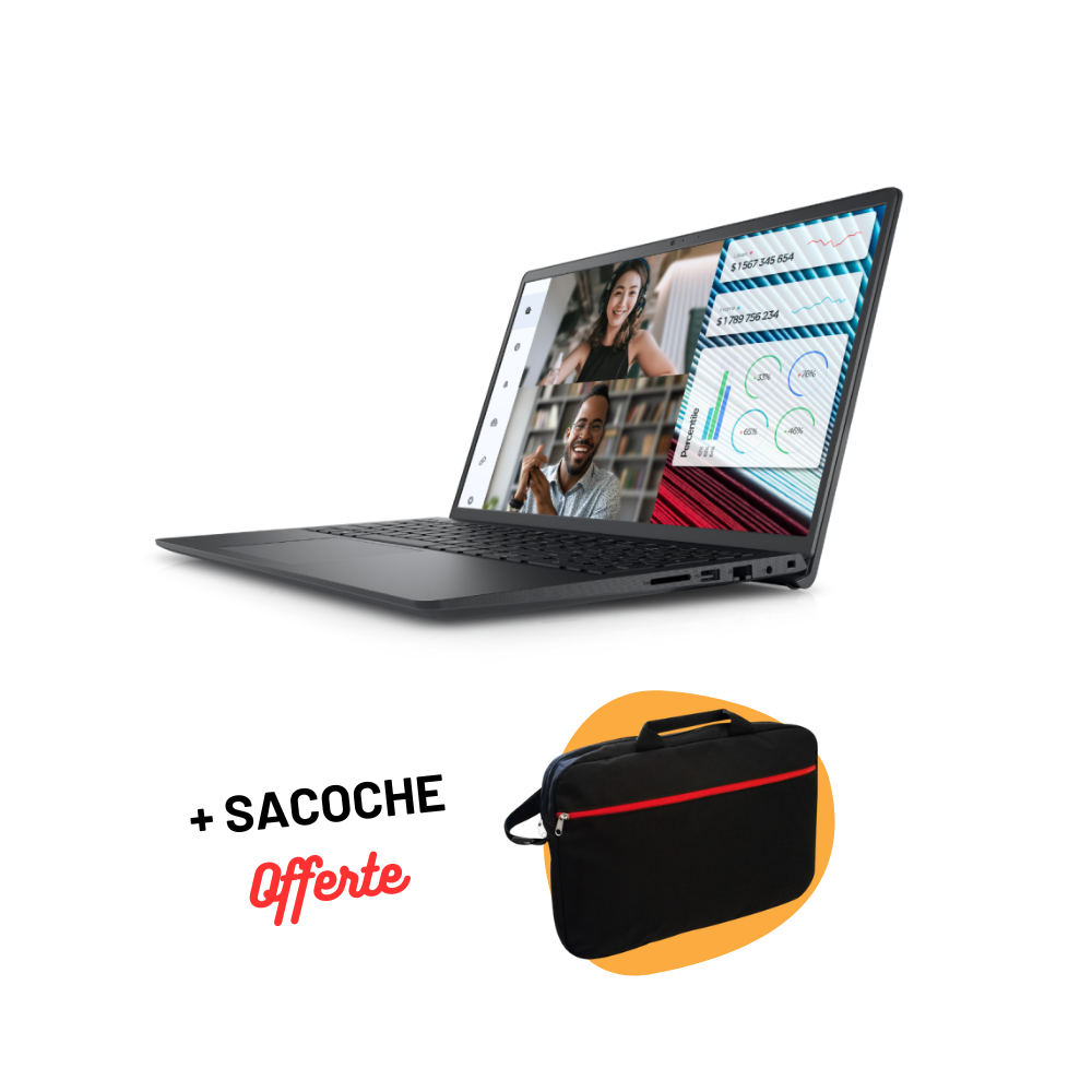 Pc Portable DELL Vostro 3520 / i3-1215U / 12 Go / Noir Avec SACOCHE Offerte