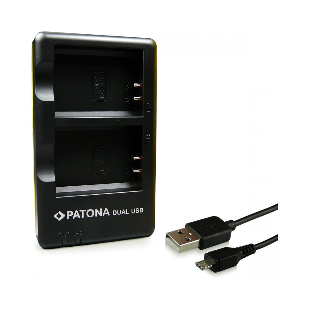 Chargeur double pour Canon LP-E10-avec câble USB-C