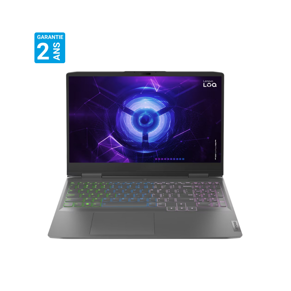 Pc Portable Gamer Lenovo LOQ 15IRH8 / i5-12450H / RTX 2050 4G / 32 Go / Windows 11 / Gris / Avec Souris RVB Lenovo LOQ M100