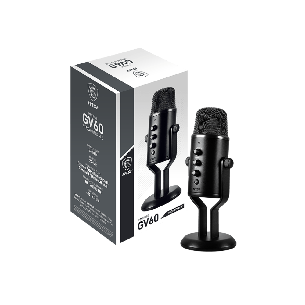 Microphone Gaming MSI IMMERSE GV60 STREAMING MIC / Noir