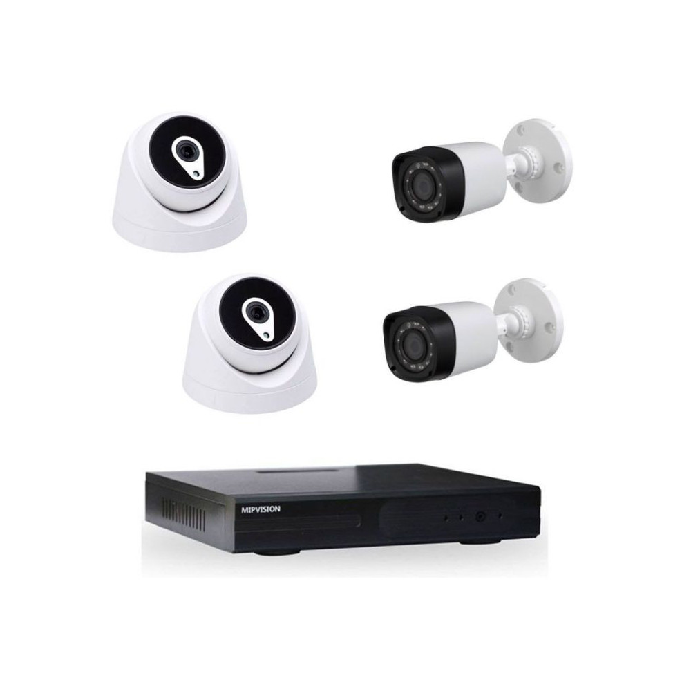 KIT DE SURVEILLANCE MIPVISION XDVR + 2 CAMERAS EXTERNES + 2 CAMERAS INTERNES 2MP