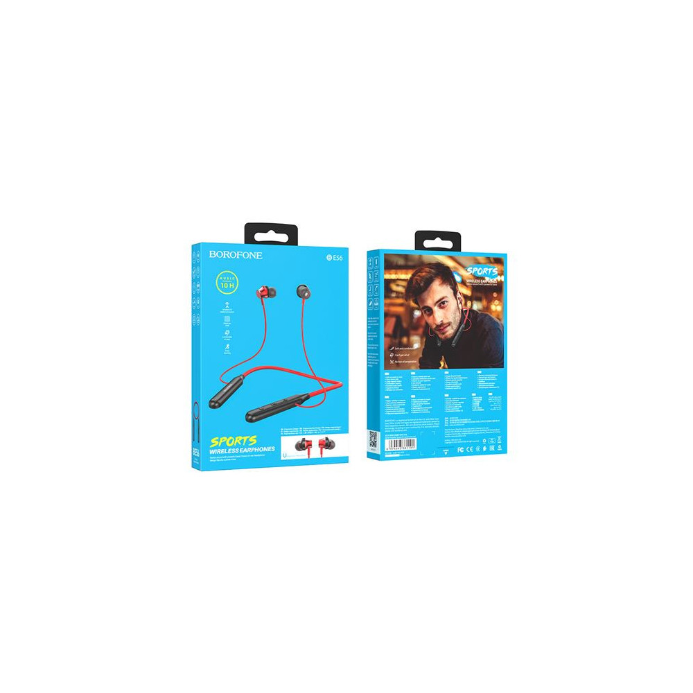 Ecouteur sport sans fil BOROFONE BE56 / ROUGE