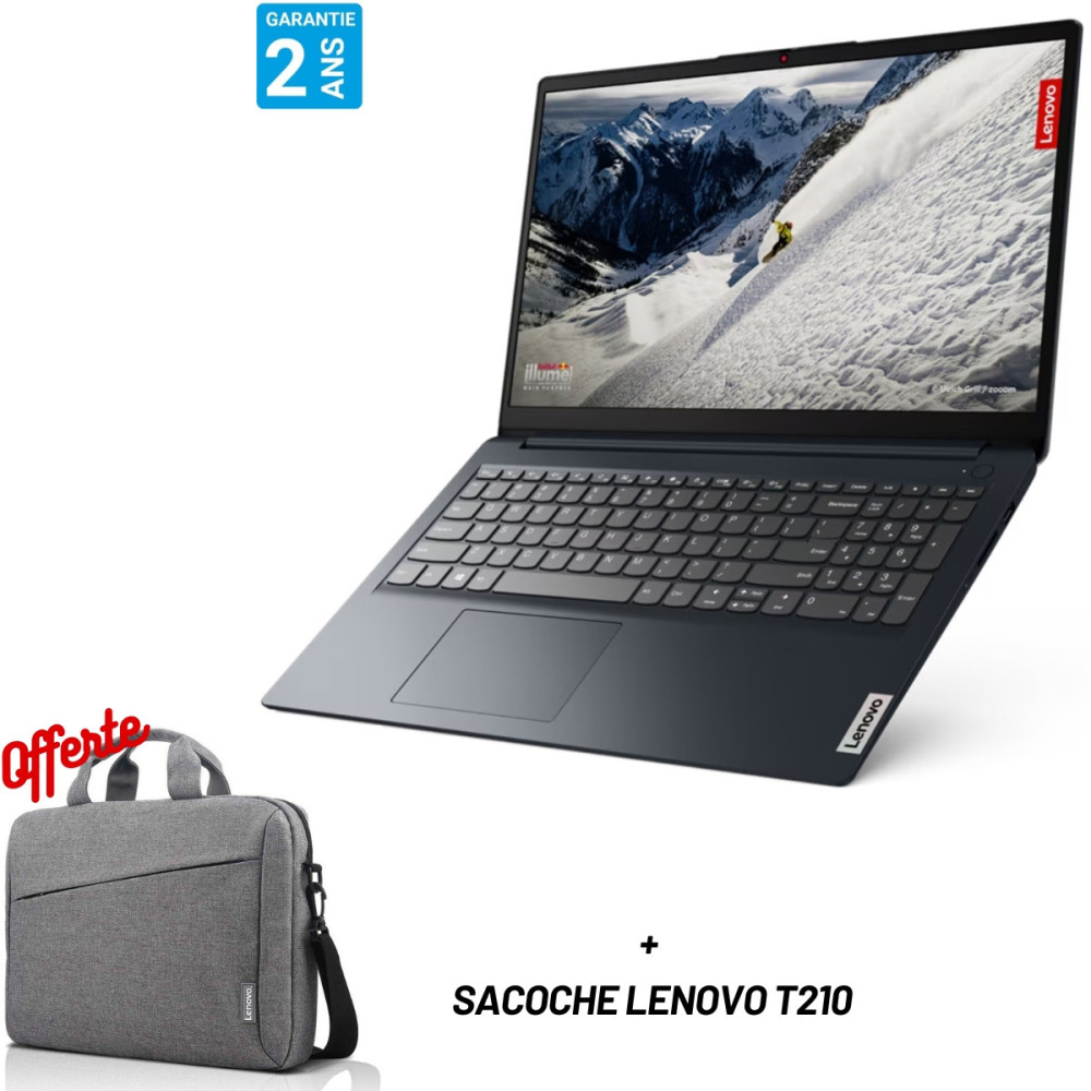 PC Portable Lenovo IdeaPad 1 15ALC7 / Ryzen 5 5500U / 24 Go / 512 Go SSD / Bleu / Windows 11 Avec Sacoche Lenovo Offerte
